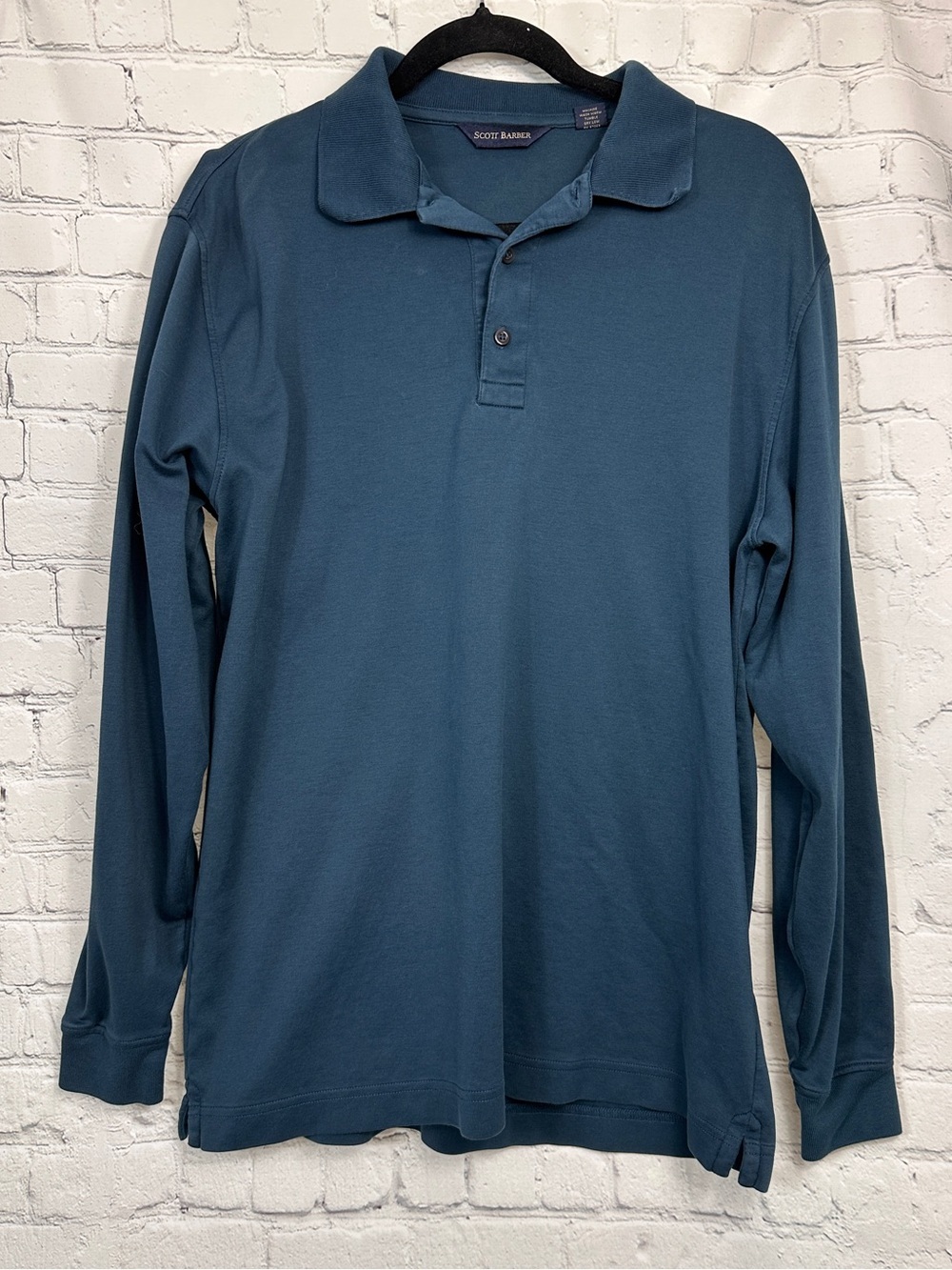 Scott barber long sleeve collared shirt 100% Pima cotton size M